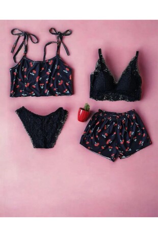 Mariage Kiraz desenli desenli pamuklu 6 lı pijama seti 6498 - ÇeyizeDairHerşey (1)