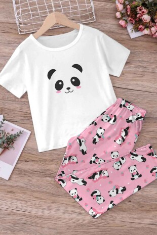 Fresh panda likralı penye pijama takımı 6476 - ÇeyizeDairHerşey