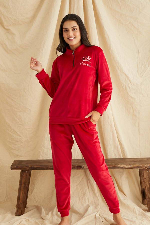 Red prencess kadife pijama takımı 6207