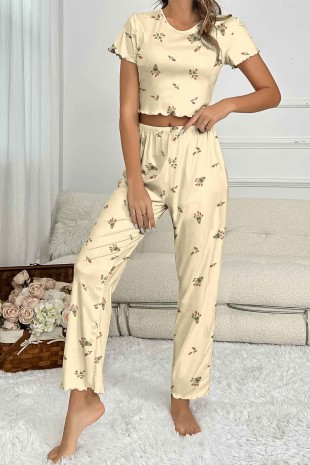 Lilyana Süpersoft Pijama Takım Flower 6428 - ÇeyizeDairHerşey