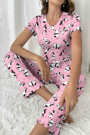 ÇeyizeDairHerşey - Lilyana Süpersoft Pijama Takım Panda 6431 (1)