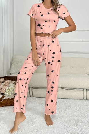 Lilyana Süpersoft Pijama Takım Stars 6433 - ÇeyizeDairHerşey