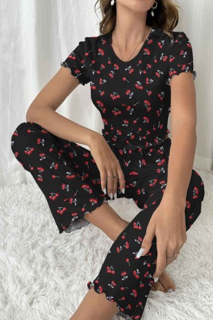 Lilyana Süpersoft Pijama Takım Cherry 6426 - ÇeyizeDairHerşey (1)