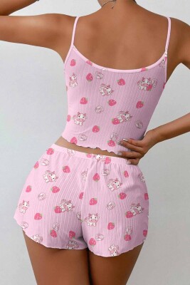 ÇeyizeDairHerşey - Stars Süpersoft Şort Takım Cow&Strawberry Milk 6440 (1)