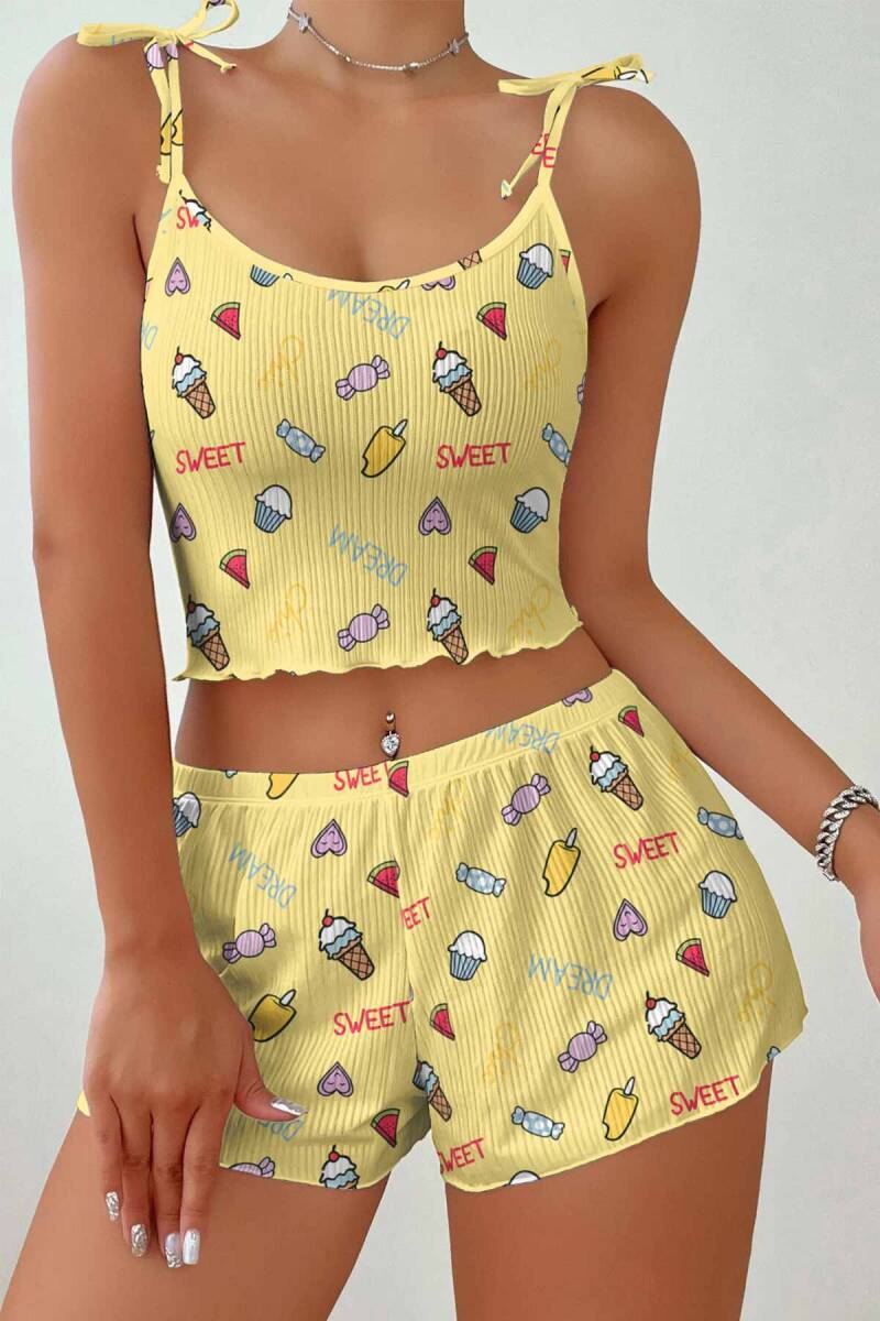 ÇeyizeDairHerşey - Stars Süpersoft Şort Takım İceCream4-Sweet 64241