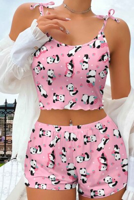 ÇeyizeDairHerşey - Lilyana Süpersoft Şort Takım Panda 6421 (1)