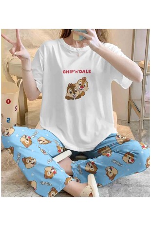Chip and dale penye pijama takımı 6548 - 1