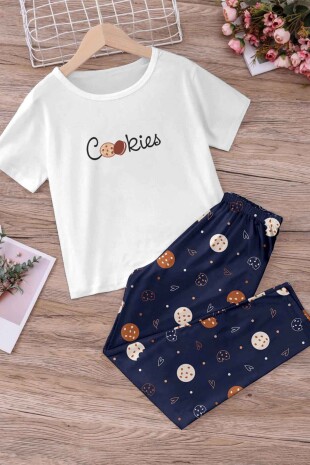 Fresh cookies likralı penye pijama takımı 6473 - ÇeyizeDairHerşey