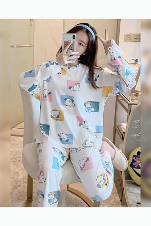 Princess uzun kollu penye genç pijama takımı 6231 - 3