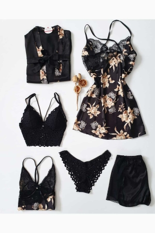 ÇeyizeDairHerşey - Saten 6 lı çeyizlik set 5868