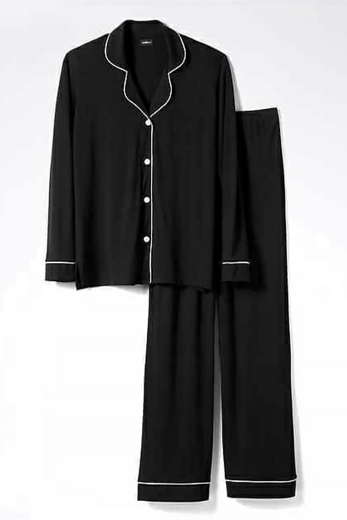 ÇeyizeDairHerşey - Siyah Önden düğmeli bayan pijama takımı 5972