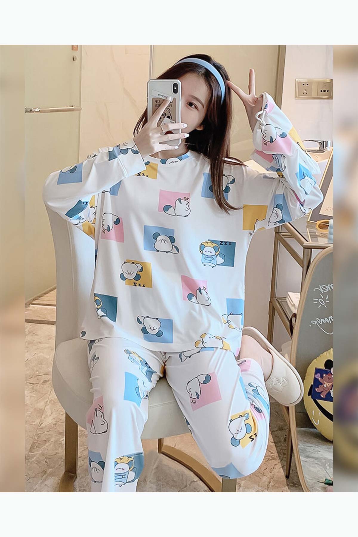ÇeyizeDairHerşey - Princess uzun kollu penye genç pijama takımı 6191